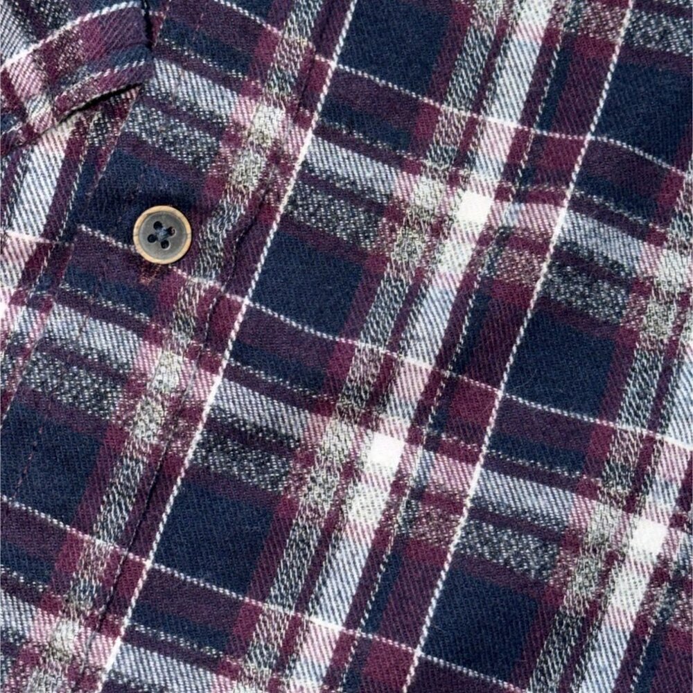 Nickel & iron Mens Plaid Flannel Shirt-Blue/Purple/White-M-GUC - Picture 4 of 5
